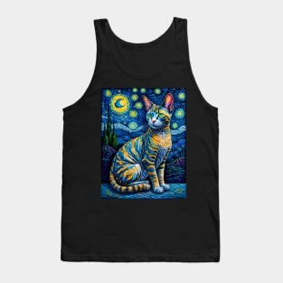 The Devon Rex Cat in starry night Tank Top